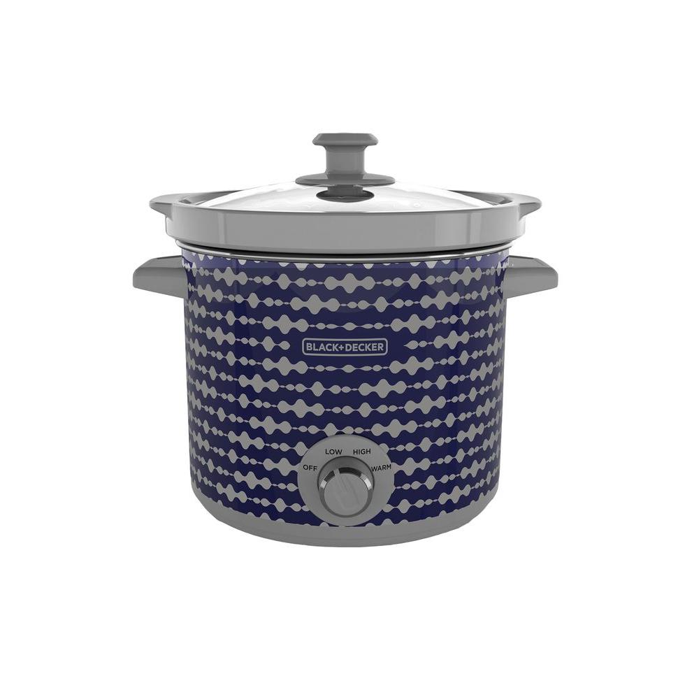 Black & Decker 4 qt. Slow Cooker in Blue/Gray Pulse by BLACK+DECKER