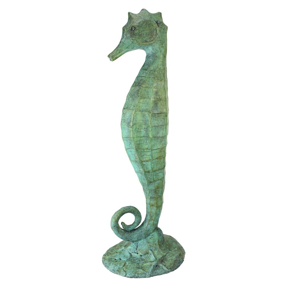 Design Toscano 19 In H Seahorse Bronze Garden Statue Pk692 The Home Depot Design Toscano 19 In H Seahorse Bronze, Seahorse Garden Statue