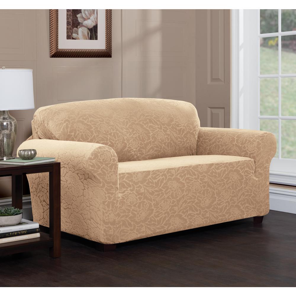 Slipcovers Living Room Furniture The Home Depot Stretch Fl Loveseat Slipcover