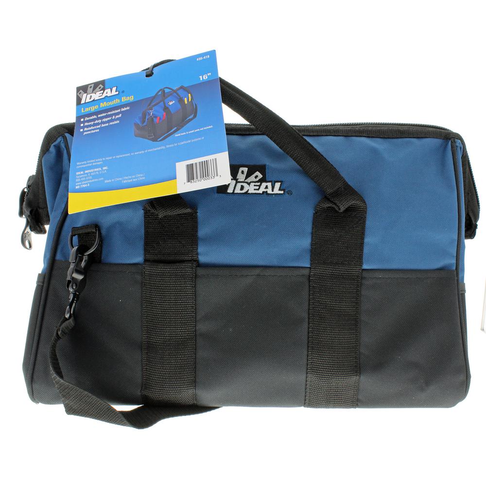 UPC 783250000333 product image for Ideal 16 in. L Large Mouth Tool Bag, Blue | upcitemdb.com