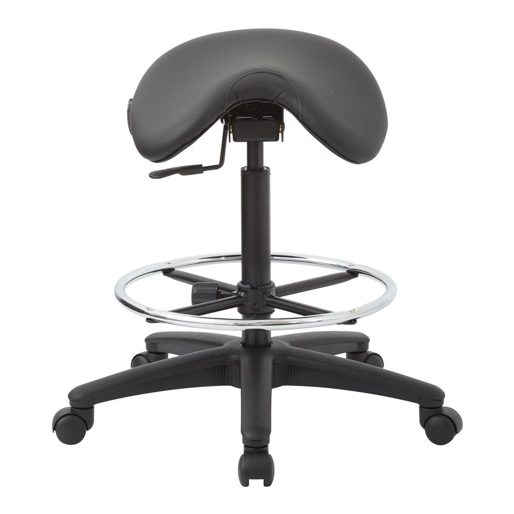 Office Star Products 35 In Pneumatic Drafting Chair With Black Vinyl Saddle Seat St205 R107 The Home Depot