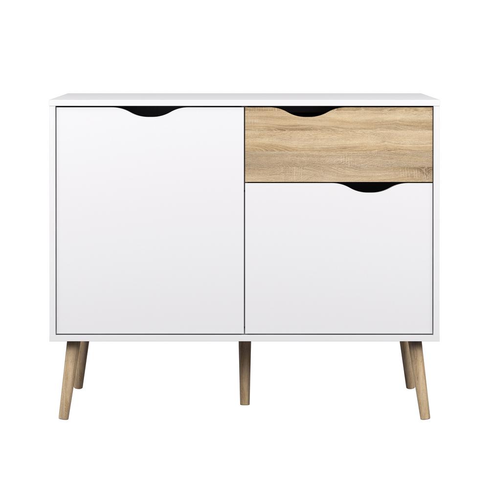 Tvilum Diana White Oak Structure Sideboard With 2 Doors And 1 Drawer 7538749ak The Home Depot