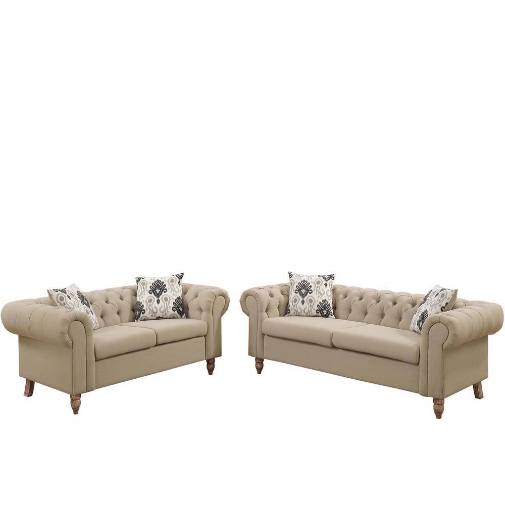 Venetian Worldwide Brindisi 2 Piece Sand Sofa Set Vene F6965 The Venetian Worldwide Brindisi 2 Piece Sand Sofa Set