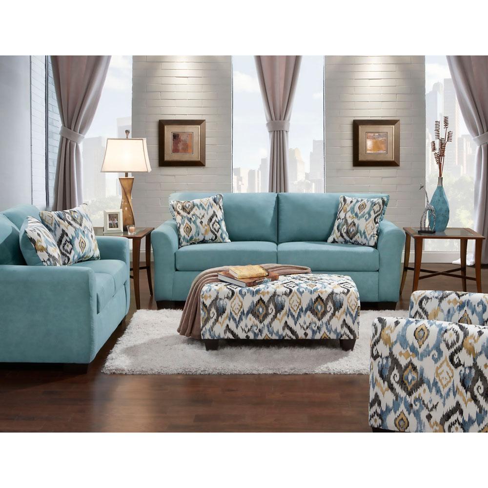 Carlisle 3 Piece Teal Sofa Loveseat And Accent Chair Set 98513a3pc Carlisle 3 Piece Teal Sofa Loveseat And Accent Chair Set