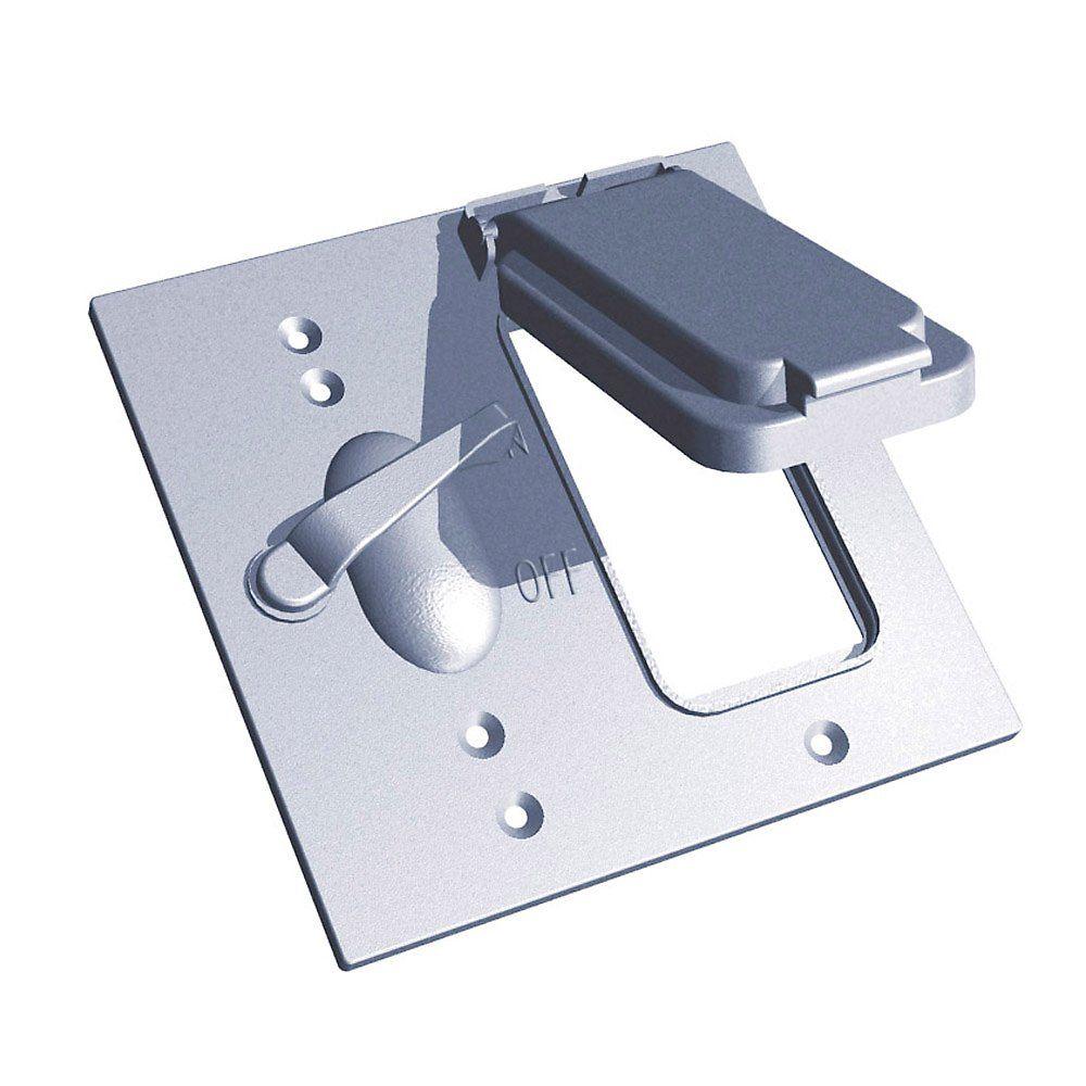 2 Gang Switch Gfci Weatherproof Cover S419e R The Home Depot 2 Gang Switch Gfci Weatherproof Cover