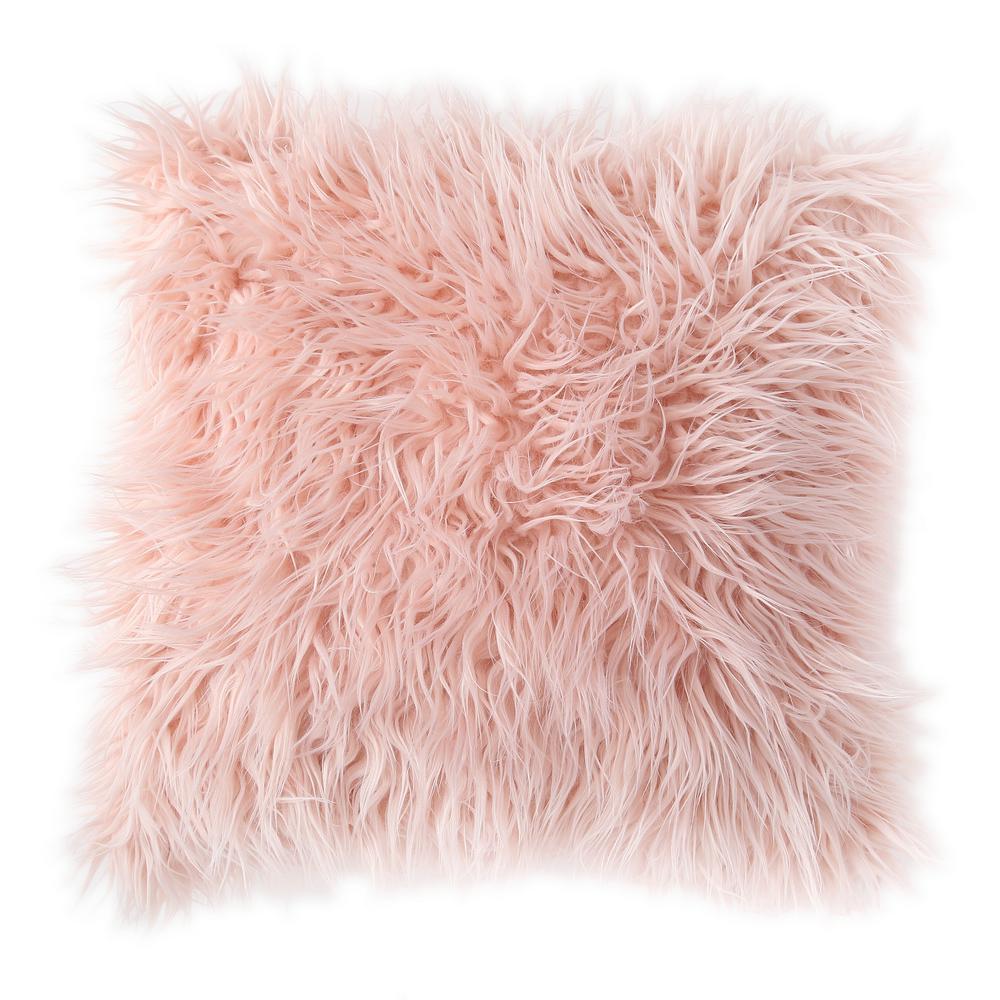 pink plush throw pillow