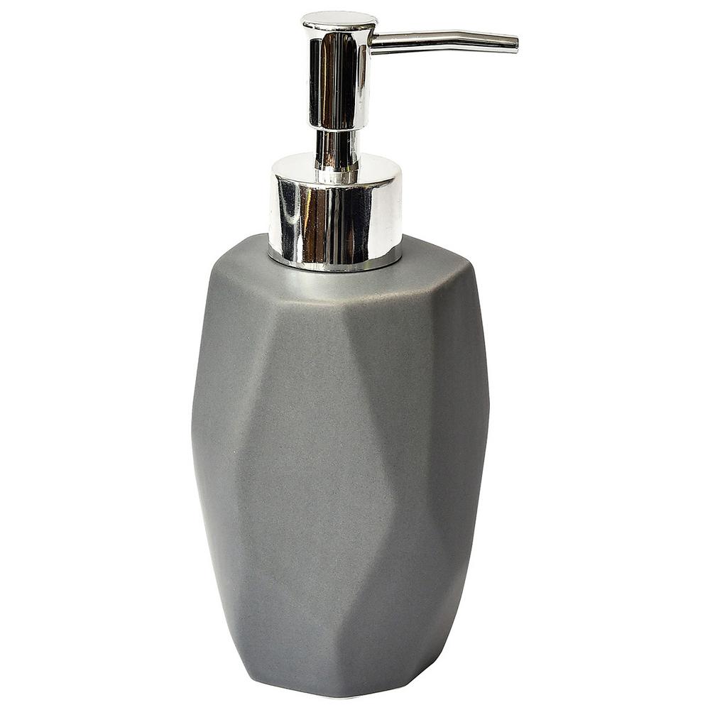 Collection Diamond Bath Soap and Lotion Dispenser Stoneware Grey6280181 The Home Depot
