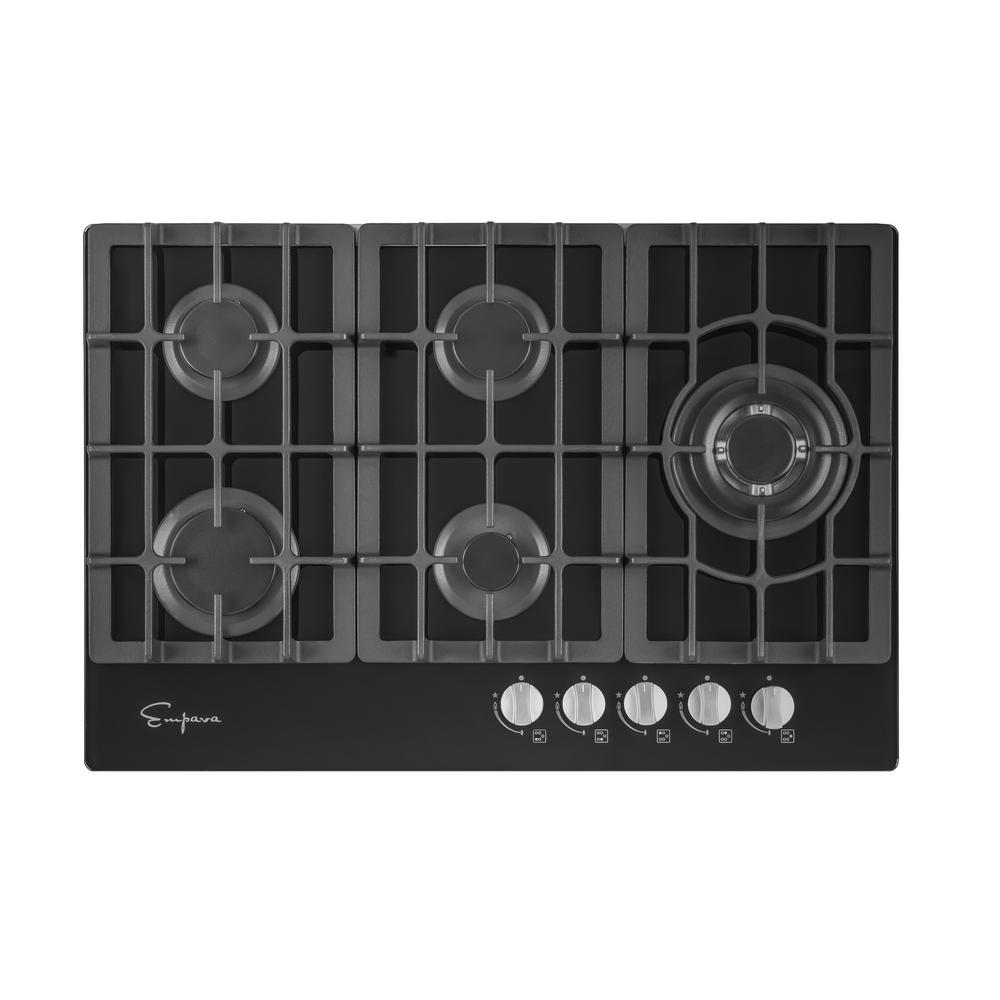 Whirlpool 30 In Gas Cooktop Black With 4 Burners And Ez 2 Lift 5 Italy Sabaf Burners Gas Stove Cooktop Tempered Gl