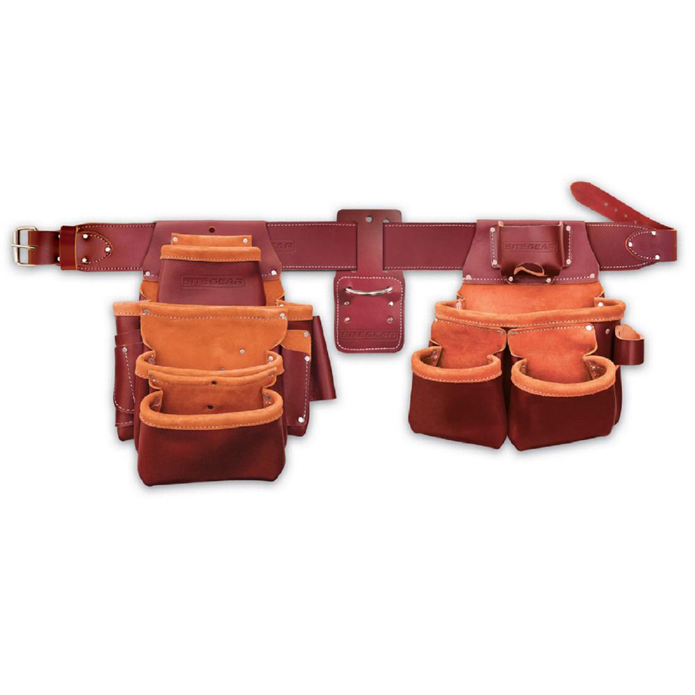 SITE GEAR 16 in. 15-Pocket 4-Piece Leather Pro Framer's ...