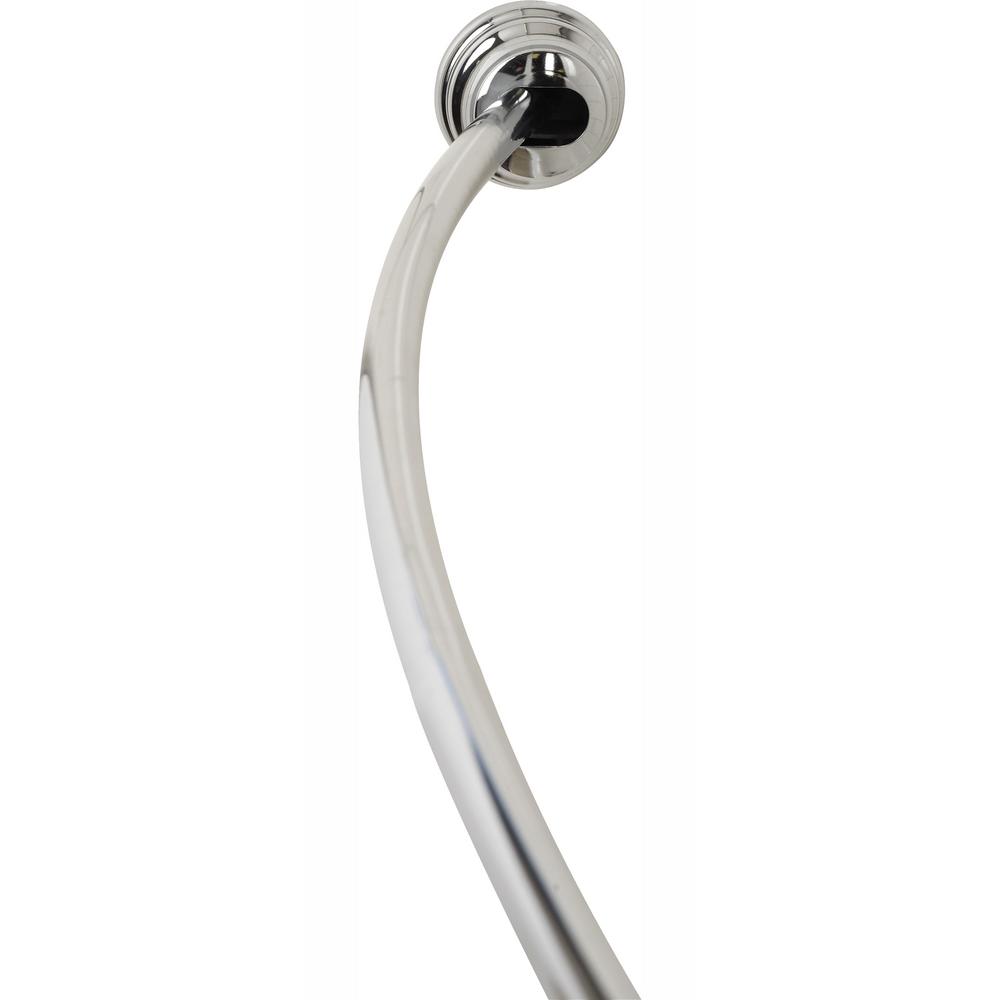 Glacier Bay Rustproof 72 In Adjustable Tension Mount Curved