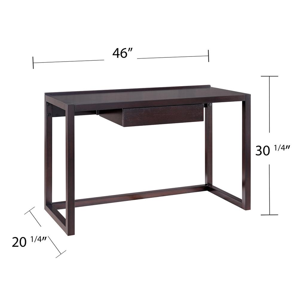 Southern Enterprises Croshen Ebony Small Space Student Desk