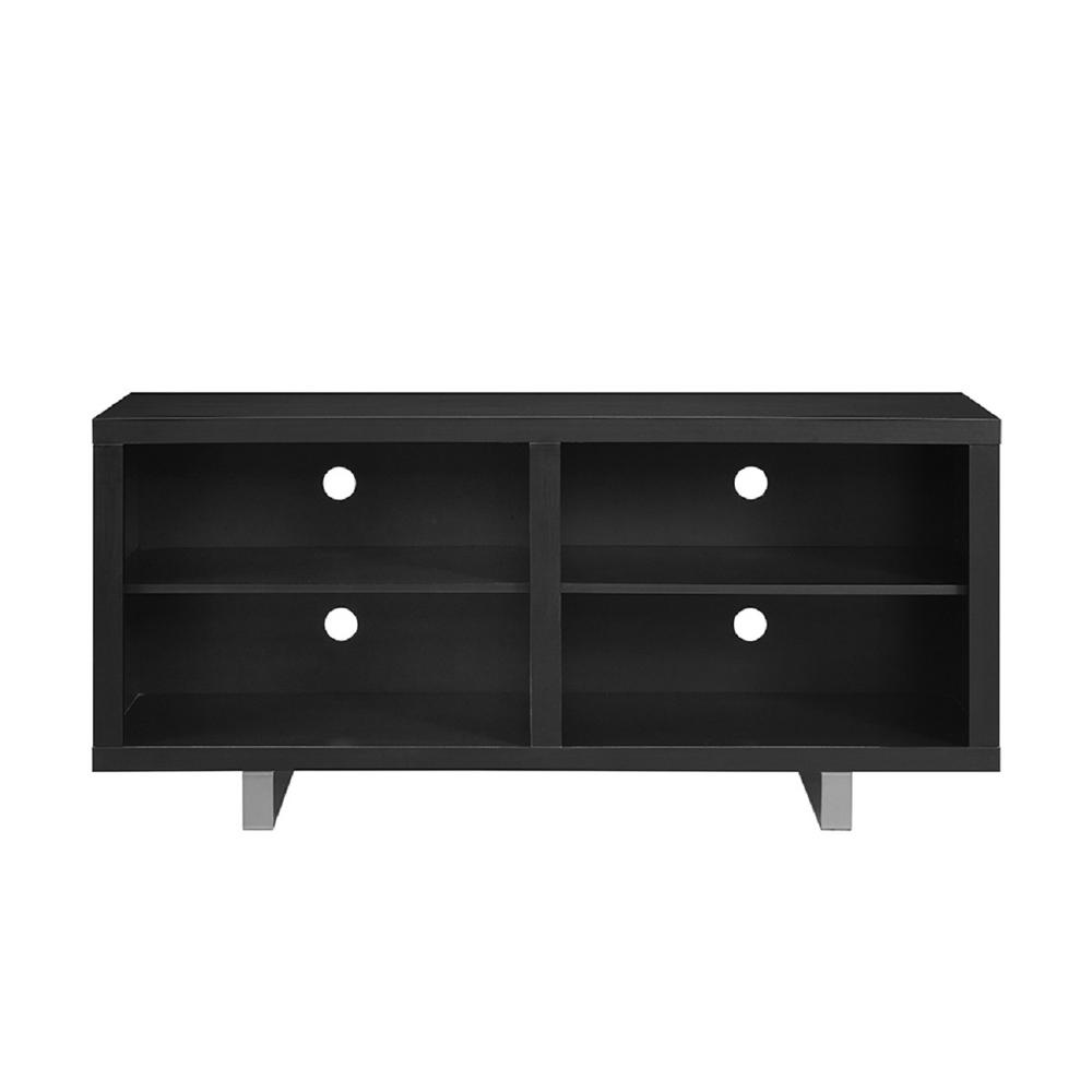 Walker Edison Furniture Company 58 In Simple Modern Tv Console With Walker Edison Furniture Company 58 In Simple Modern Tv Console With Metal Legs Black