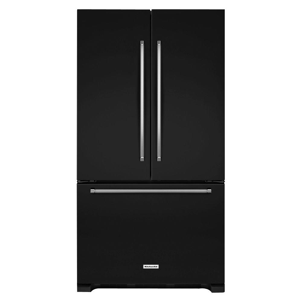 KitchenAid 36 in. W 25.2 cu. ft. French Door Refrigerator in Black
