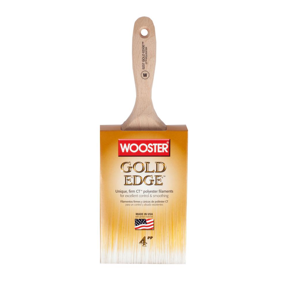 Wooster 4 in. Gold Edge Polyester Flat Brush0052370040 The Home Depot