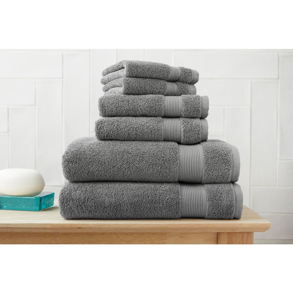 grey towels