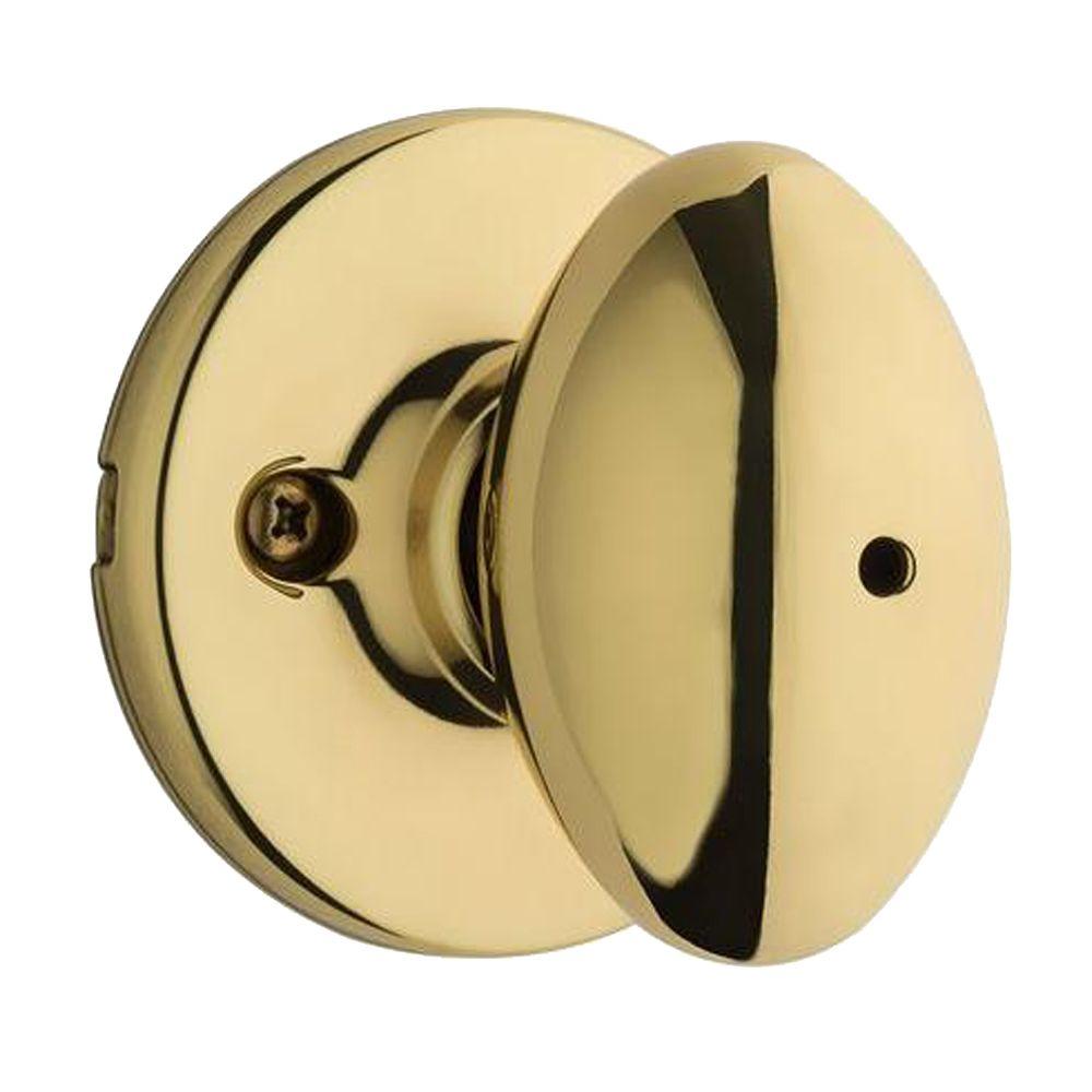 Kwikset Aliso Polished Brass Privacy Bed/Bath Door Knob300AO 3 6AL RCS
