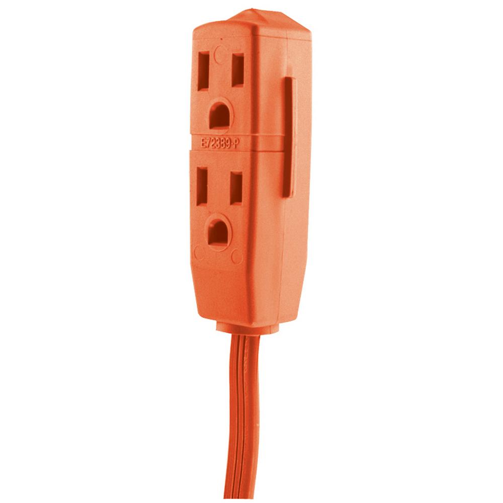 GE 3Outlet 9 ft. Cord 16Gauge Grounded Extension Cord, Orange50361 The Home Depot