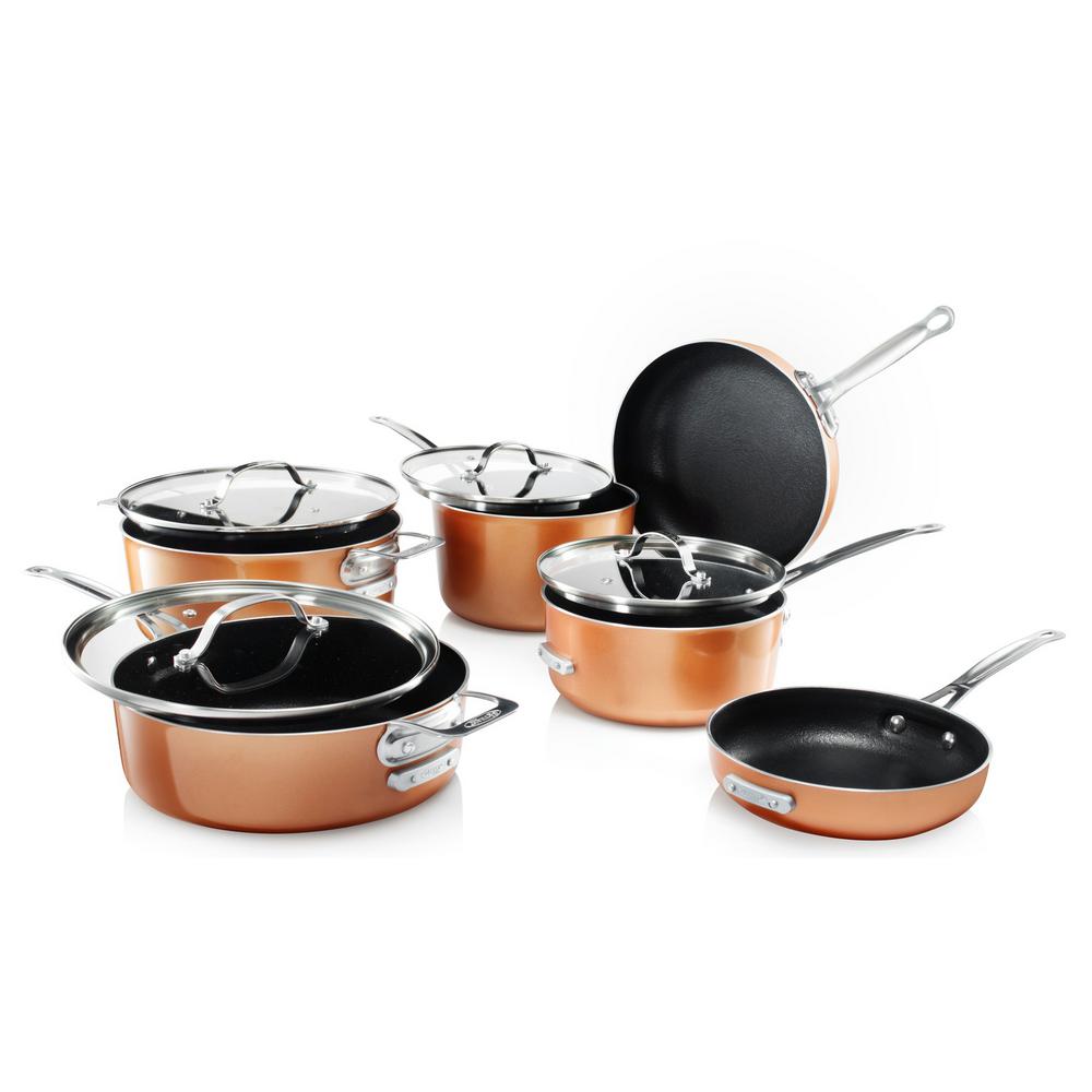 Gotham Steel Cast-Texture Coating 10-Piece Non-Stick Space Saving ...