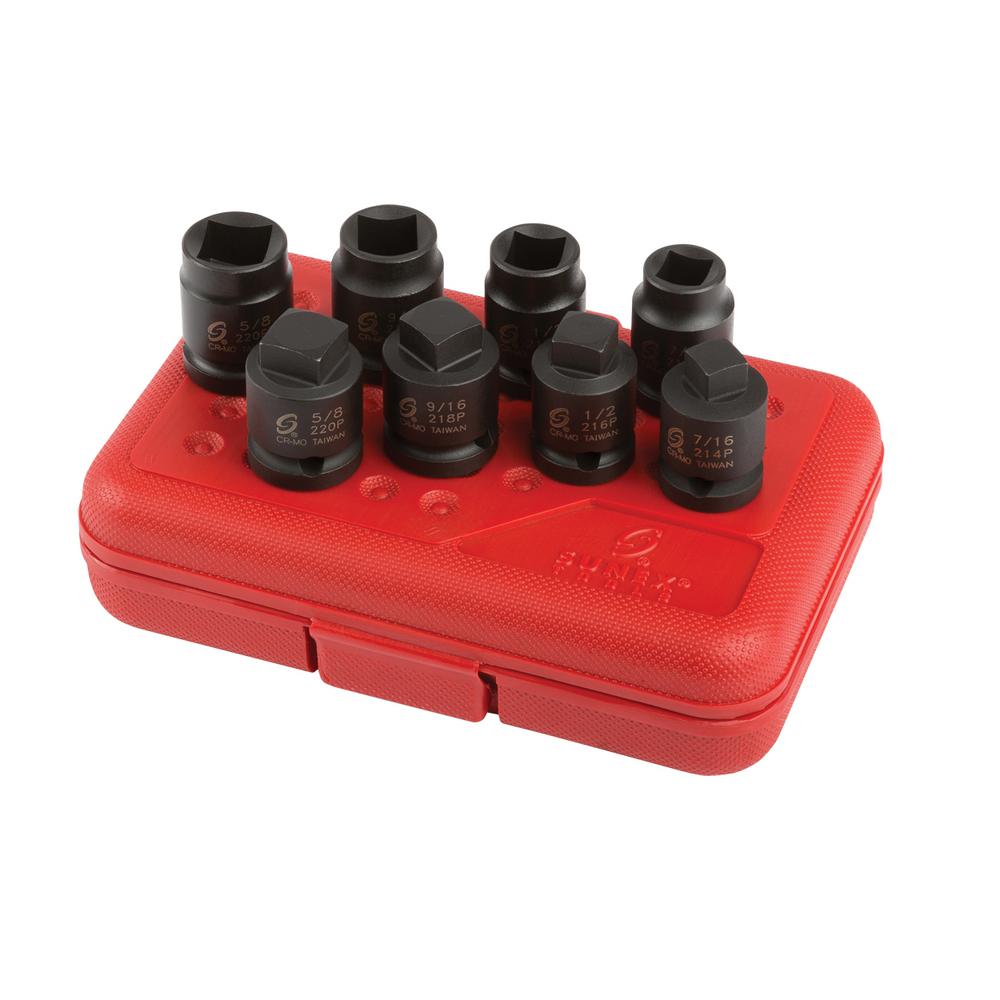 Sunex 1 2 In Drive Pipe Plug Socket Set 8 Piece 2841 The Home Depot