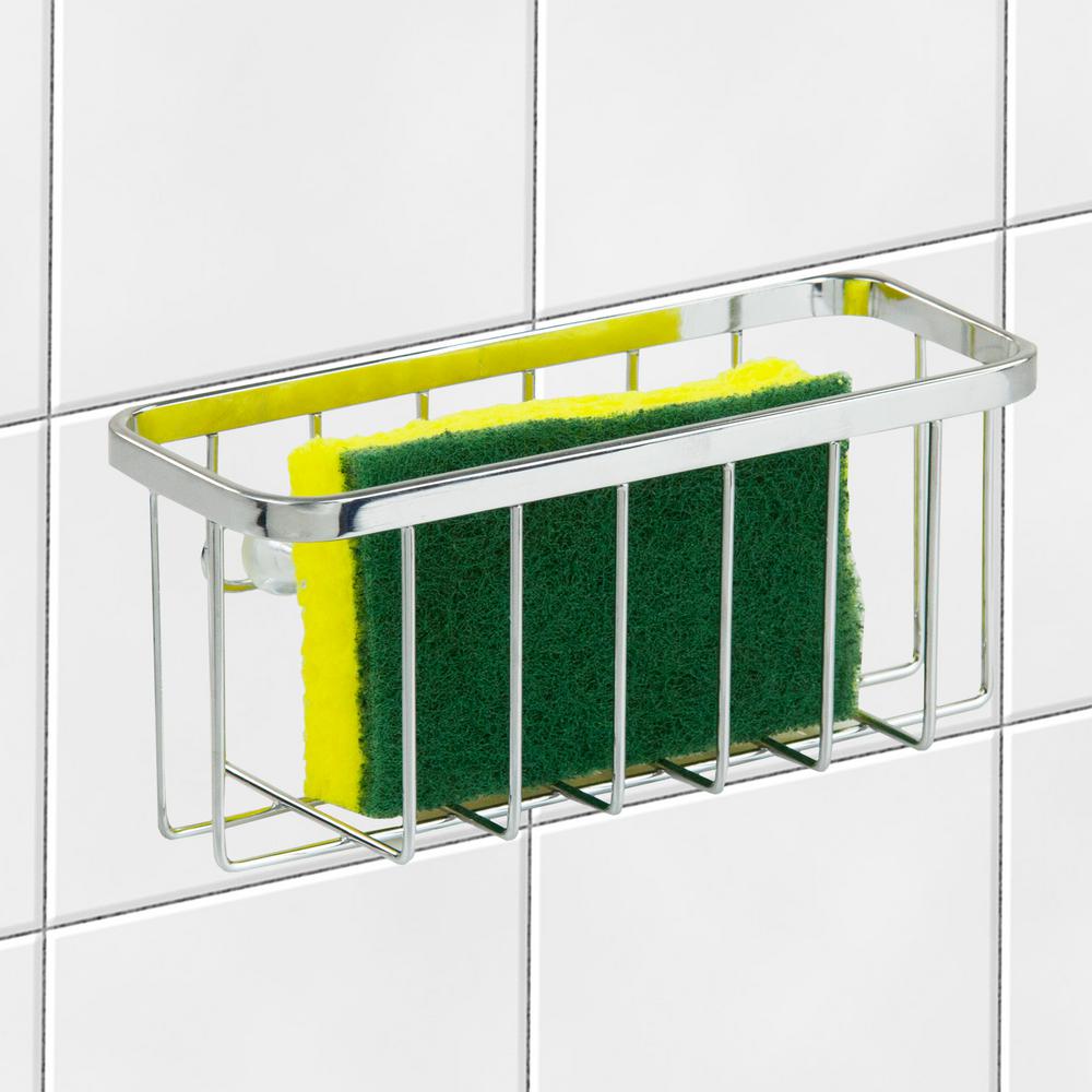 Home Basics Chrome Sponge Holder SH41080 The Home Depot
