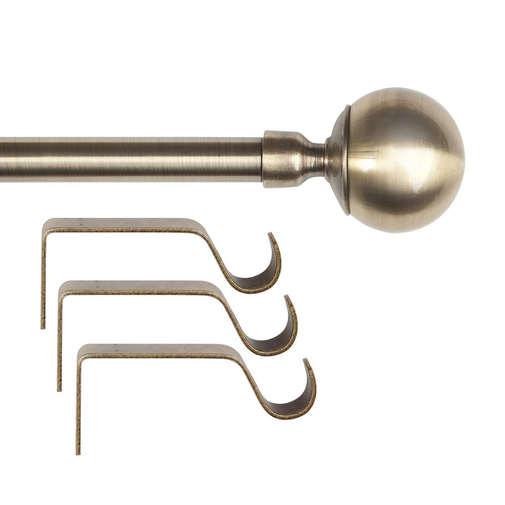 Home Details Solid Knob 86 To 120 In Single Curtain Rod In