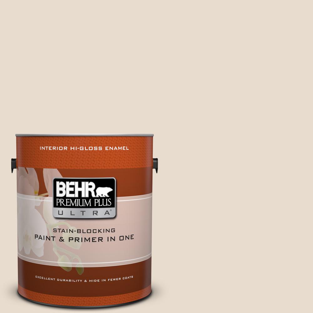 BEHR Premium Plus Ultra 1 Gal OR W11 White Mocha Hi Gloss Enamel   White Mocha Behr Premium Plus Ultra Paint Colors 875001 64 300 