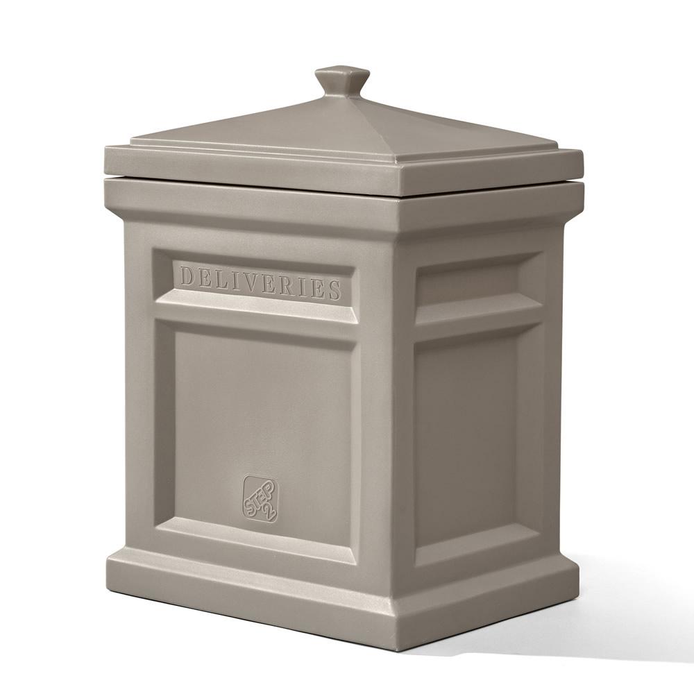 Step2 Parcel Drop Bo Residential Mailbo The Home Depot Mocha Express Plastic Parcel Delivery Box