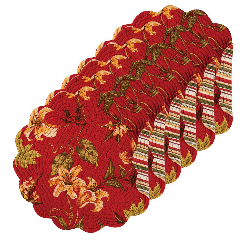 C & F Home Amelia Red Placemat (Set of 6)862621524S6 The Home Depot