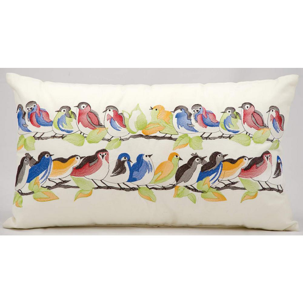 Mina Victory 23 Birds On Wire White Polyester Standard Throw