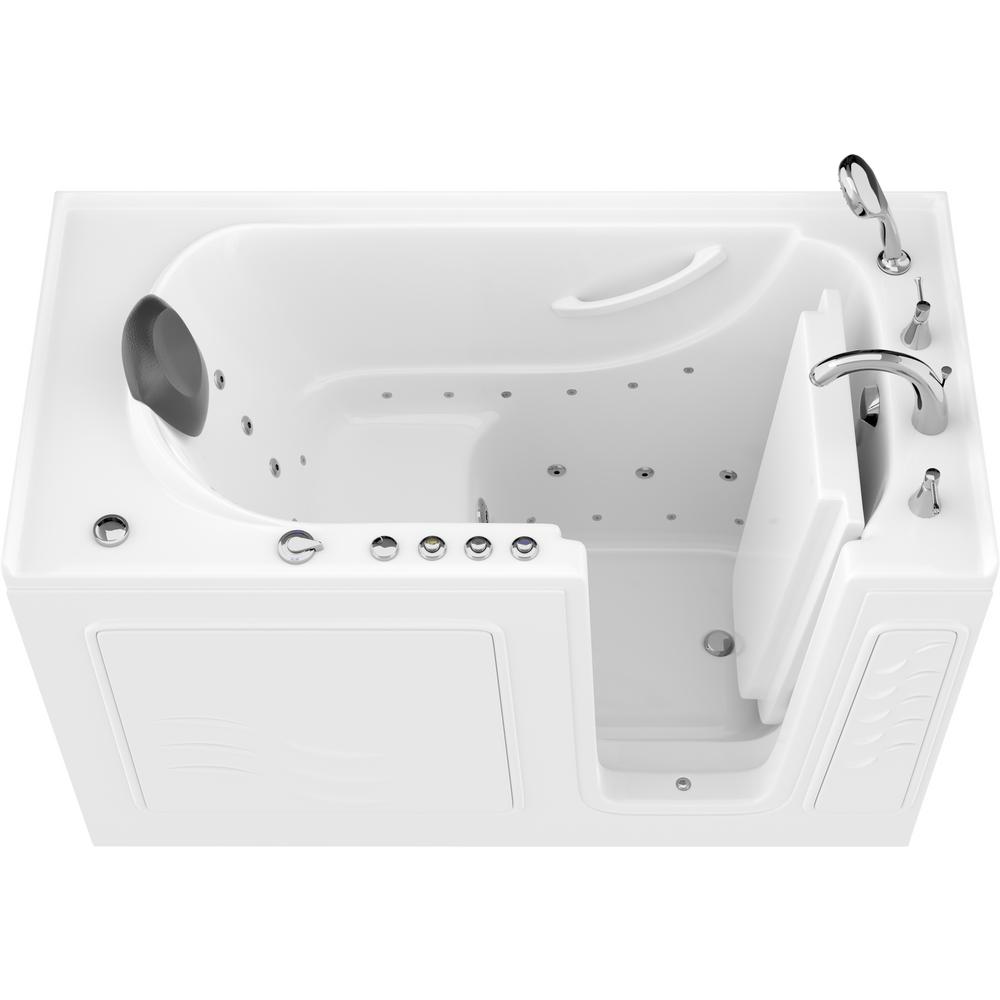 Universal Tubs Safe Premier 59 in. Right Drain Walk-in Air and Whirlpool Bathtub in White For Sale