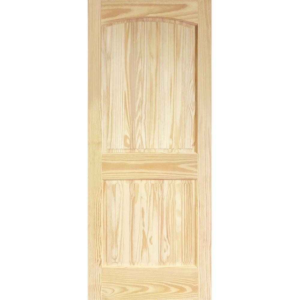 Kimberly Bay 36 In X 80 In Unfinished 2 Panel Arch Top V Groove Solid Core Pine Interior Door Slab
