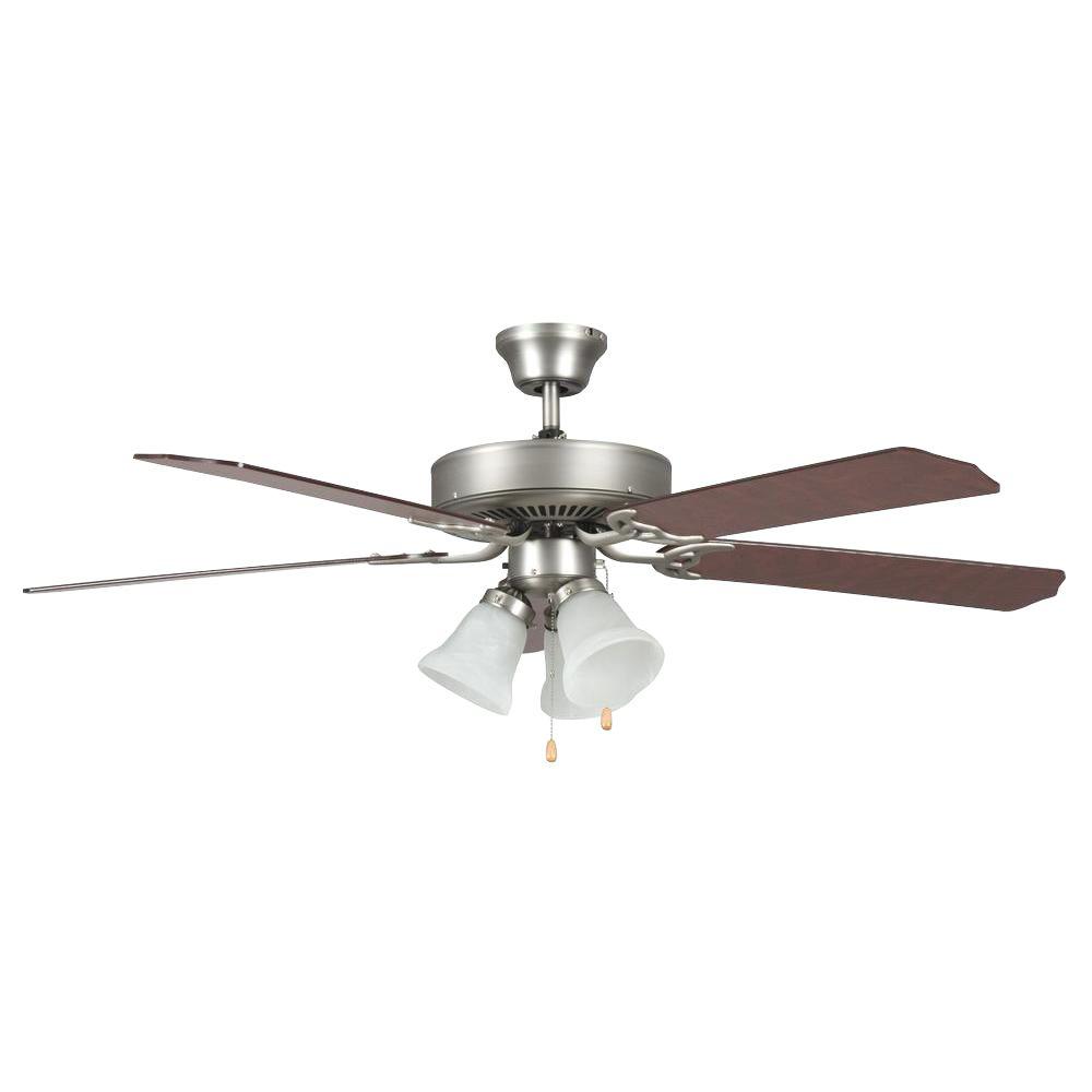 Hampton Bay Devron 52 in. LED Indoor Brushed Nickel Ceiling Fan with