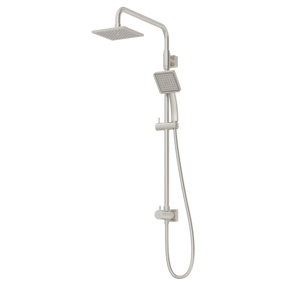 Square Handheld Showerheads The Home Depot Duro 1 Spray Hand Shower And Head Combo