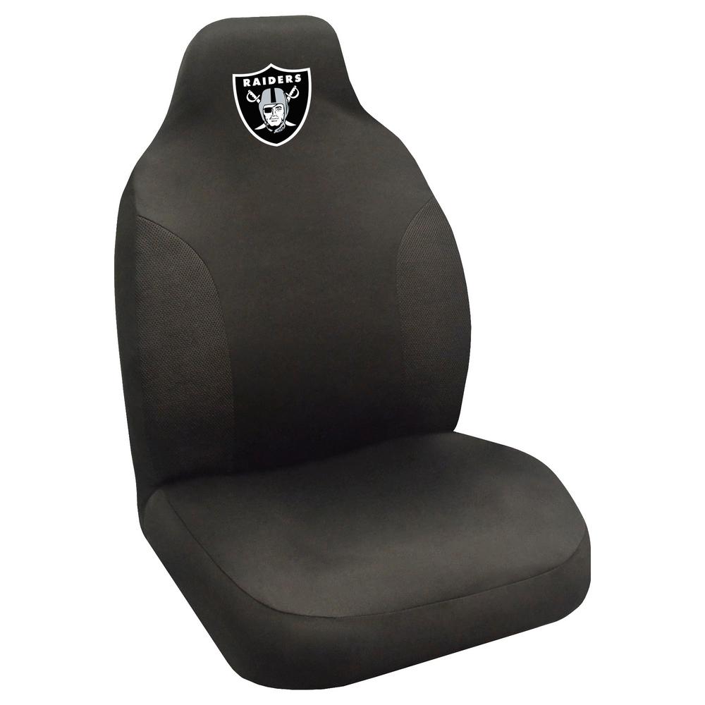 Fanmats Nfl Oakland Raiders Black Polyester Embroidered 0 1 In X 20 40 Seat Cover