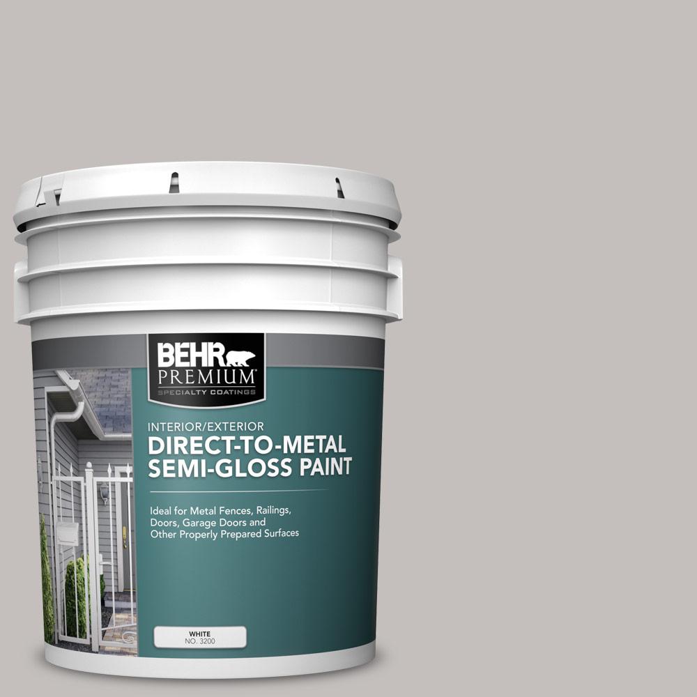 BEHR PREMIUM 5 Gal. #PPU18-10 Natural Gray Semi-Gloss Direct To Metal ...