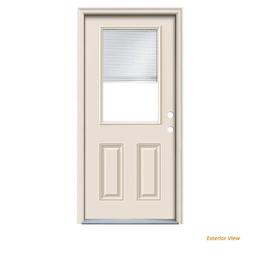 Jeld Wen 32 In X 80 In 1 2 Lite Primed Fiberglass Prehung Left