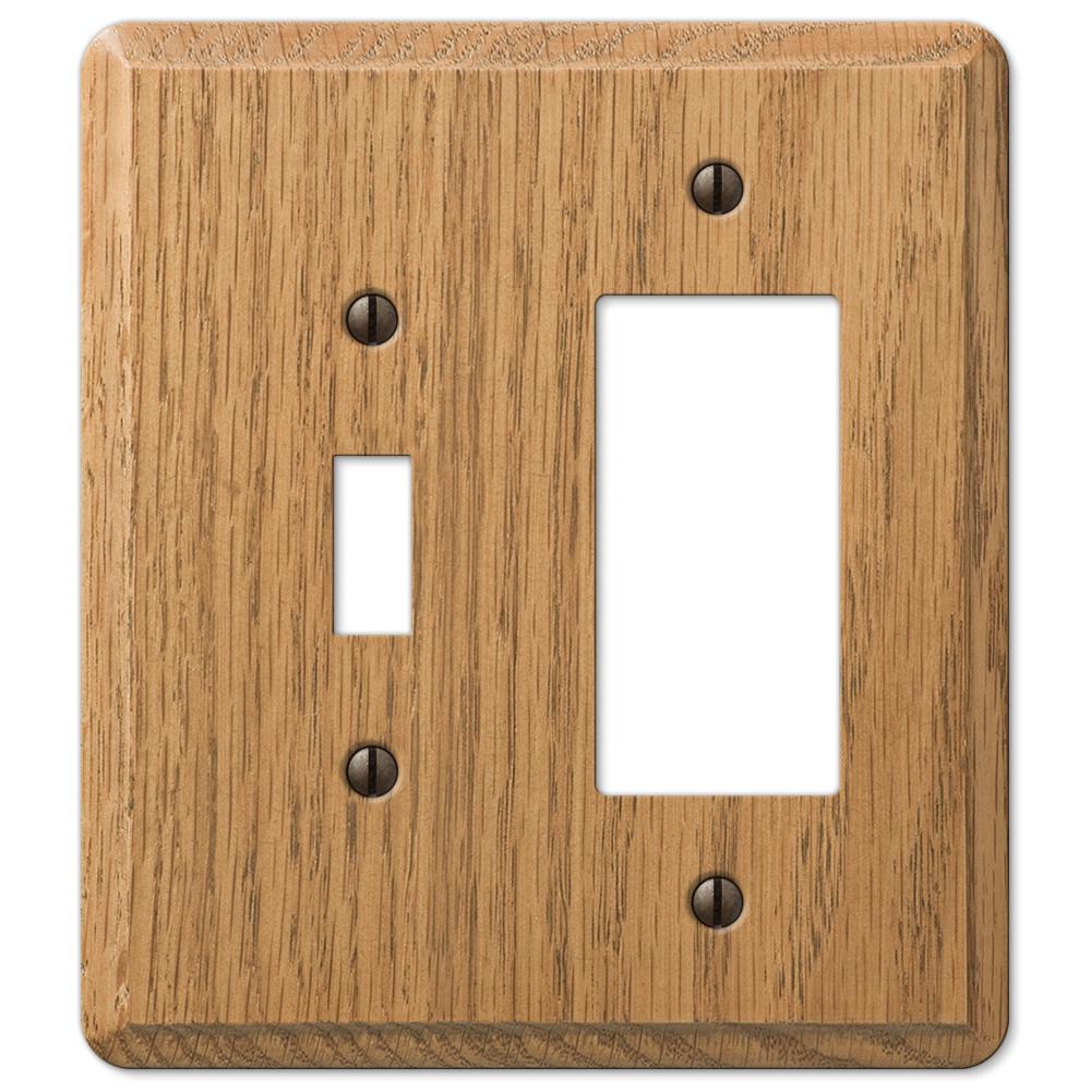 Amerelle Contemporary Light 1-Toggle 1-Decora Wall Plate, Light Oak-901TRL - The Home Depot