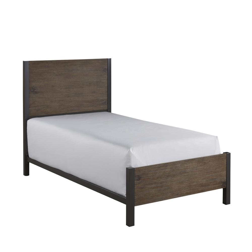 Home Styles Barnside Driftwood King Panel Bed-5053-600 - The Home Depot