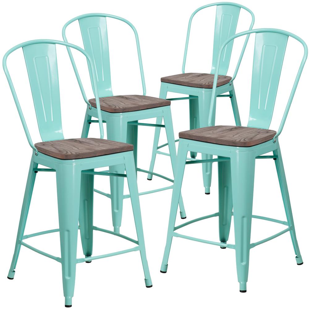 Carnegy Avenue 40 25 In Mint Green Bar Stool Set Of 4 CGA ET 250695   Mint Green Brown Carnegy Avenue Bar Stools Cga Et 250695 Mi Hd 64 1000 