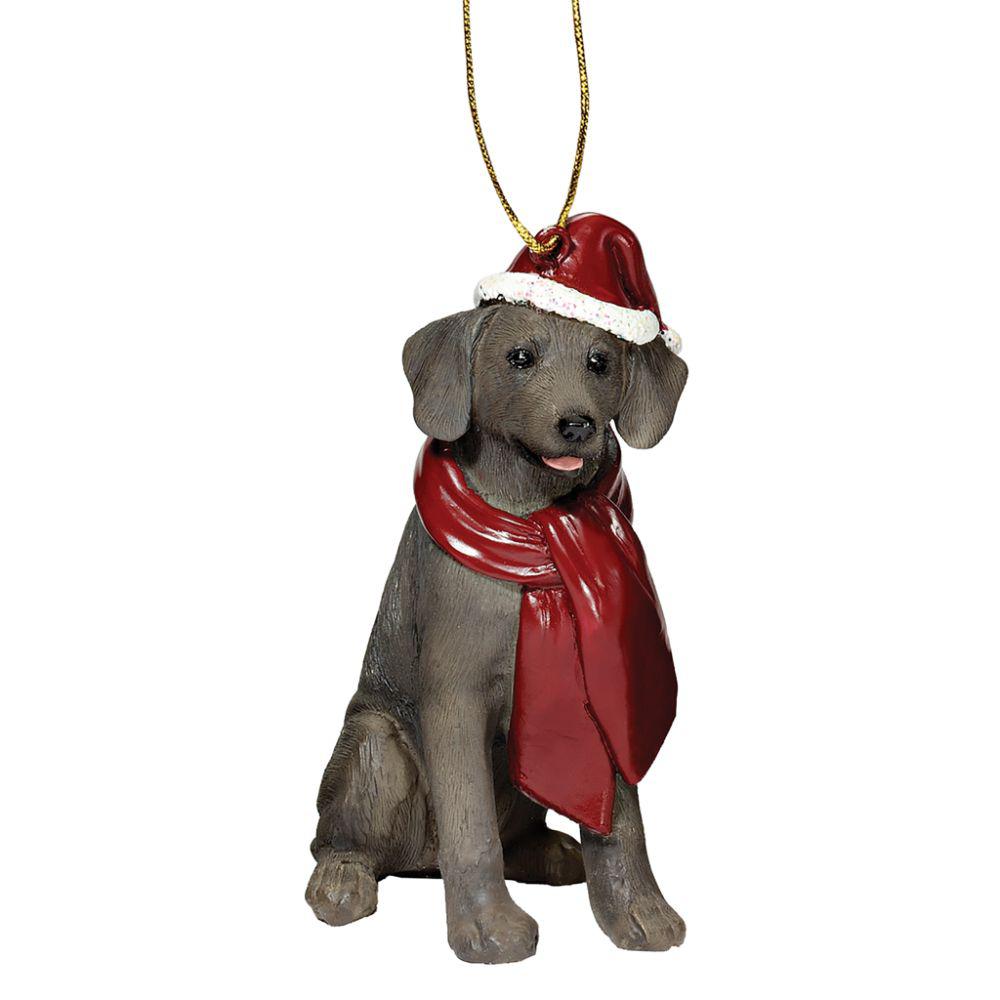 Design Toscano 3 5 In Weimaraner Holiday Dog Ornament Sculpture Jh576326 The Home Depot