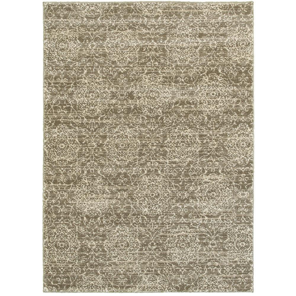 LR Resources Soft Shag Dark Beige/Cream Rectangle 8 ft. x ...