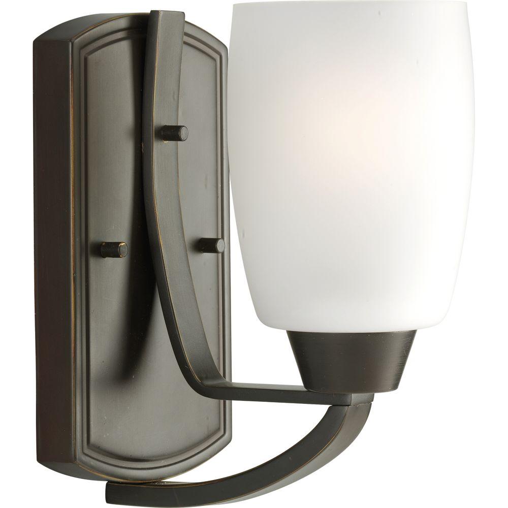Progress Lighting Wisten 1 Light Antique Bronze Wall Sconce With Progress Lighting Wisten 1 Light Antique Bronze Wall Sconce With Etched Gl