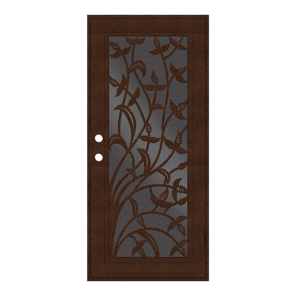 Unique Home Designs 32 in. x 80 in. Yale Black Right-Hand Surface Mount ...