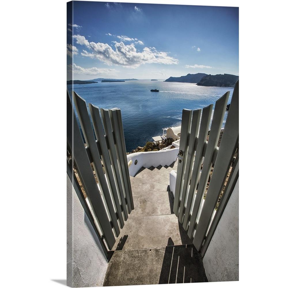 Greatbigcanvas Beautiful View Of The Aegean Sea From Oia Santorini Greece By Scott Stulberg Canvas Wall Art 24 24x36 The Home Depot