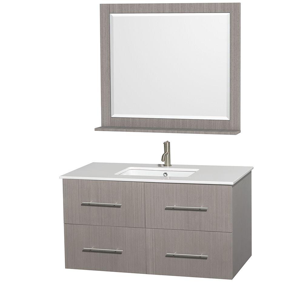 Wyndham Collection Centra 42 In Vanity Gray Oak With Man Made Wyndham Collection Centra 42 In Vanity Gray Oak With Man Made Stone
