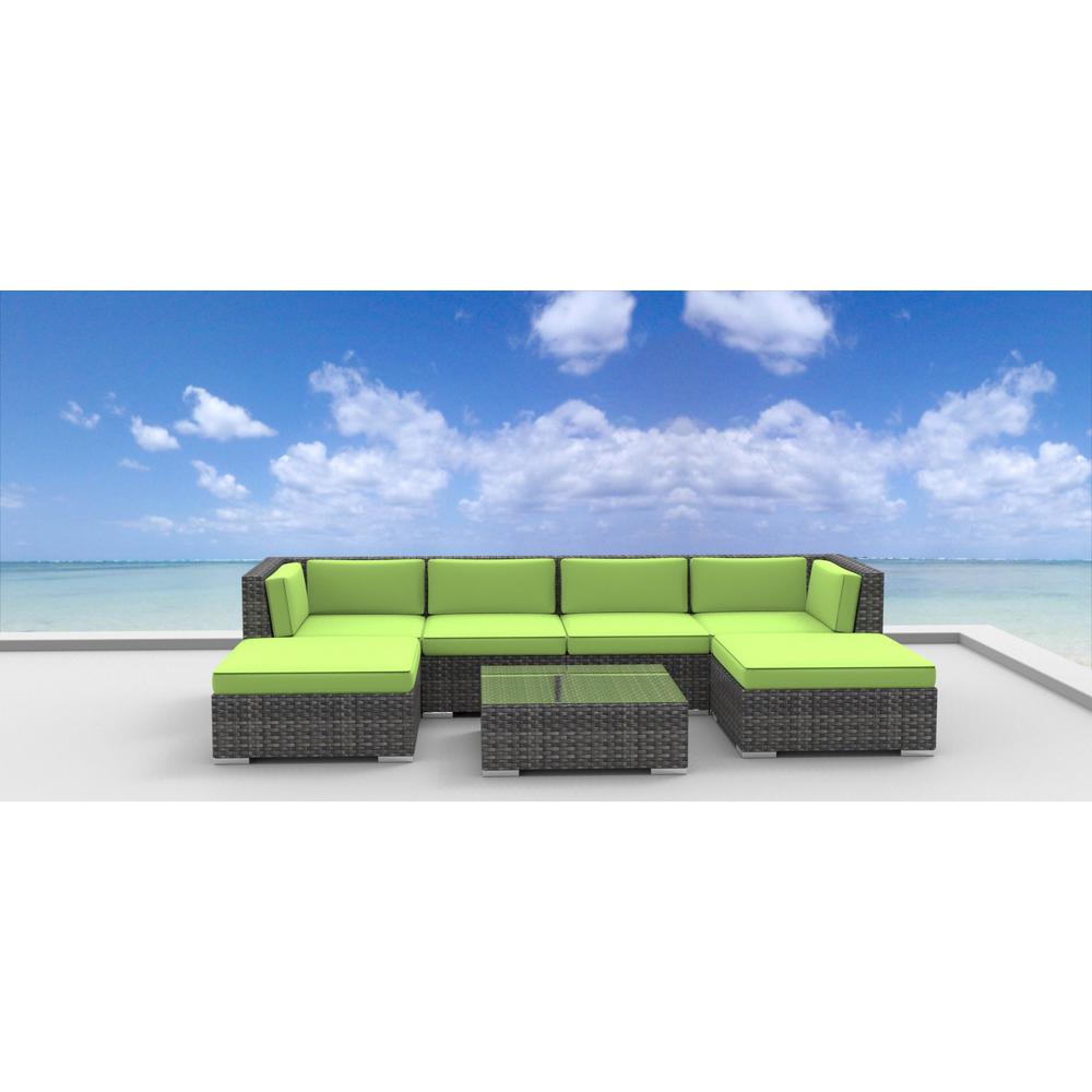 Urban Furnishing Maui 7 Piece Wicker Outdoor Sectional Seating Set