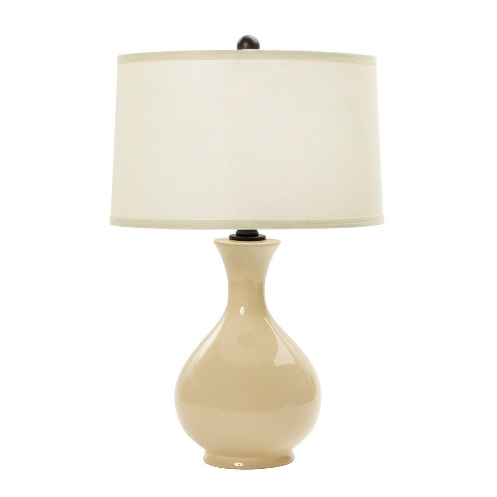 24 In Bone Ceramic Table Lamp W Mr8747bone The Home Depot