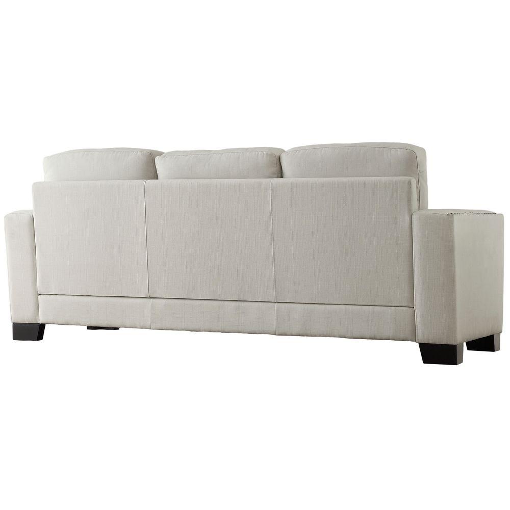 Octavia White Linen Sofa