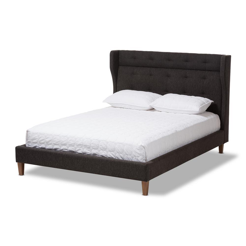 Baxton Studio Casper Dark Grey King Platform Bed 143 7932 Hd The Baxton Studio Casper Dark Grey King Platform Bed