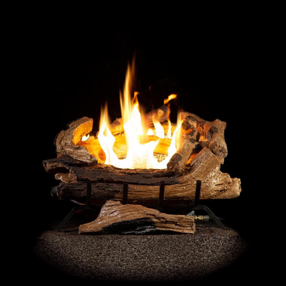 Emberglow Savannah Oak 18 In Vent Free Natural Gas Fireplace Logs Vent Free Propane Gas Fireplace Logs